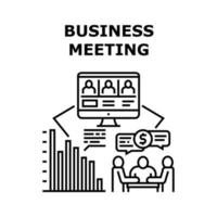 Business-Meeting-Vektor-Konzept schwarze Abbildung vektor
