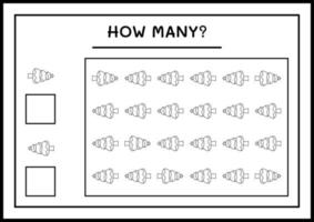 hur många julgran, spel för barn. vektor illustration, utskrivbart kalkylblad