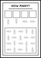 hur många julljus, spel för barn. vektor illustration, utskrivbart kalkylblad