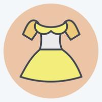 ikon dirndl. lämplig för utbildning symbol. färg kompis stil. enkel design redigerbar. designmall vektor. enkel illustration vektor