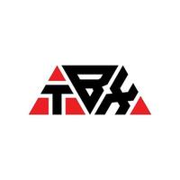 tbx Dreiecksbuchstaben-Logo-Design mit Dreiecksform. tbx-Dreieck-Logo-Design-Monogramm. tbx-Dreieck-Vektor-Logo-Vorlage mit roter Farbe. tbx dreieckiges Logo einfaches, elegantes und luxuriöses Logo. tbx vektor