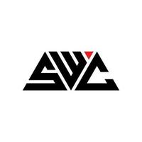 swc triangel bokstavslogotypdesign med triangelform. swc triangel logotyp design monogram. swc triangel vektor logotyp mall med röd färg. swc triangulär logotyp enkel, elegant och lyxig logotyp. swc
