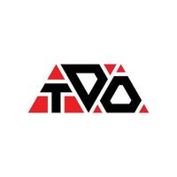 tdo-Dreieck-Buchstaben-Logo-Design mit Dreiecksform. tdo-Dreieck-Logo-Design-Monogramm. Tdo-Dreieck-Vektor-Logo-Vorlage mit roter Farbe. tdo dreieckiges Logo einfaches, elegantes und luxuriöses Logo. tdo vektor