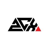 zcx triangel bokstavslogotypdesign med triangelform. zcx triangel logotyp design monogram. zcx triangel vektor logotyp mall med röd färg. zcx triangulär logotyp enkel, elegant och lyxig logotyp. zcx
