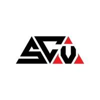 scv-Dreieck-Buchstaben-Logo-Design mit Dreiecksform. Scv-Dreieck-Logo-Design-Monogramm. scv-Dreieck-Vektor-Logo-Vorlage mit roter Farbe. scv dreieckiges logo einfaches, elegantes und luxuriöses logo. scv vektor
