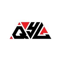 Qyl-Dreieck-Buchstaben-Logo-Design mit Dreiecksform. Qyl-Dreieck-Logo-Design-Monogramm. Qyl-Dreieck-Vektor-Logo-Vorlage mit roter Farbe. qyl dreieckiges logo einfaches, elegantes und luxuriöses logo. Qyl vektor