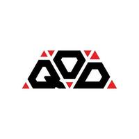 qod-Dreieck-Buchstaben-Logo-Design mit Dreiecksform. Qod-Dreieck-Logo-Design-Monogramm. Qod-Dreieck-Vektor-Logo-Vorlage mit roter Farbe. qod dreieckiges Logo einfaches, elegantes und luxuriöses Logo. qod vektor