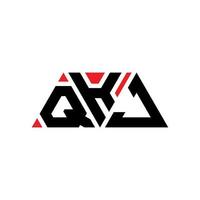qkj-Dreieck-Buchstaben-Logo-Design mit Dreiecksform. qkj-Dreieck-Logo-Design-Monogramm. qkj-Dreieck-Vektor-Logo-Vorlage mit roter Farbe. qkj dreieckiges Logo einfaches, elegantes und luxuriöses Logo. qkj vektor