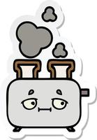 Aufkleber eines niedlichen Cartoons eines Toasters vektor