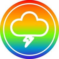 Sturmwolke kreisförmig im Regenbogenspektrum vektor