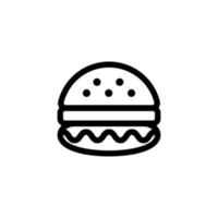 Burger-Symbolvektor. isolierte kontursymbolillustration vektor