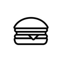 Burger-Symbolvektor. isolierte kontursymbolillustration vektor