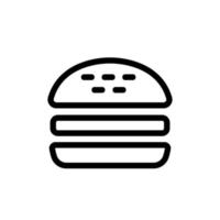Burger-Symbolvektor. isolierte kontursymbolillustration vektor