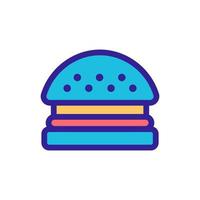 Burger-Symbolvektor. isolierte kontursymbolillustration vektor