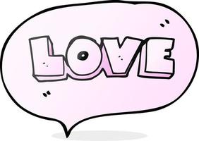 Sprechblase Cartoon Wort Liebe vektor