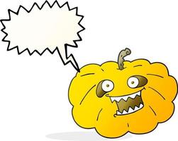 Sprechblase Cartoon Halloween-Kürbis vektor