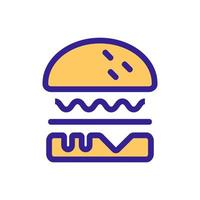 hamburgare ikon vektor. isolerade kontur symbol illustration vektor