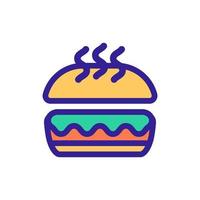 Burger-Symbolvektor. isolierte kontursymbolillustration vektor