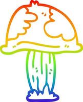 Regenbogen-Gradientenlinie Zeichnung Cartoon Wildpilz vektor