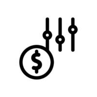 Dollar-Tuning-Icon-Vektor. isolierte kontursymbolillustration vektor