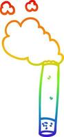 regnbågsgradient linjeteckning tecknad cigarett vektor