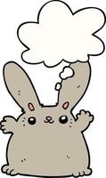 Cartoon-Kaninchen und Gedankenblase vektor