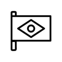 Brasilien flagga ikon vektor. isolerade kontur symbol illustration vektor