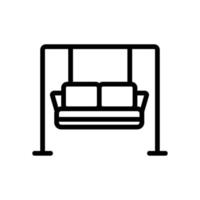 hängendes sofa mit kissen symbol vektor umriss illustration