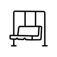 hängende Schaukel in Form einer Sofa-Symbol-Vektor-Umriss-Illustration vektor