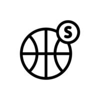 Wetten auf den Basketball-Icon-Vektor. isolierte kontursymbolillustration vektor