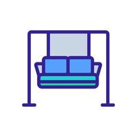 hängendes sofa mit kissen symbol vektor umriss illustration