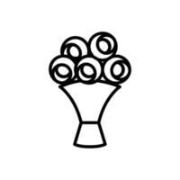 en bukett blommor ikon vektor. isolerade kontur symbol illustration vektor