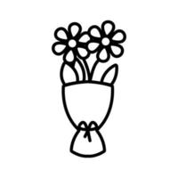 två blommor vektor ikon. isolerade kontur symbol illustration