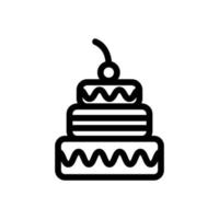 festlicher Kuchen-Icon-Vektor. isolierte kontursymbolillustration vektor