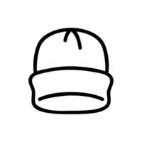 schlichte Mütze mit Revers-Symbol-Vektor-Umriss-Illustration vektor