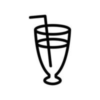 Avocado-Cocktail-Symbol Vektor-Umriss-Illustration vektor
