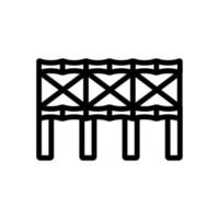 Bambusbrücke Bau Symbol Vektor Umriss Illustration