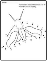 koppla prickarna barn pedagogiskt ritspel. .numbers aktivitet för barn och småbarn. med fjäril vektor