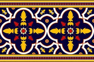 ethnische nahtlose musterblumenfarbe orientalisch. einheimischer Stil. Design für Hintergrund, Textur, Stoff, Batik, Kleidung, Verpackung, Tapete, Teppich, Fliesen, Stickerei vektor