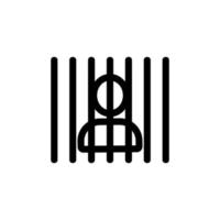 man i fängelse ikon vektor. isolerade kontur symbol illustration vektor