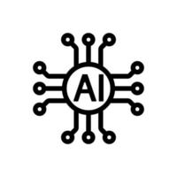 artificiell intelligens ikon vektor. isolerade kontur symbol illustration vektor