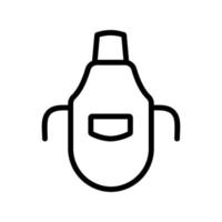 abgerundete Schürze mit Tasche für Hausfrau-Symbol-Vektor-Umriss-Illustration vektor