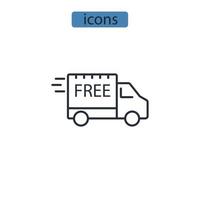 kostenlose Versandsymbole symbolen Vektorelemente für das Infografik-Web vektor