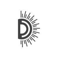 bokstaven d shine geometriska enkel logotyp vektor