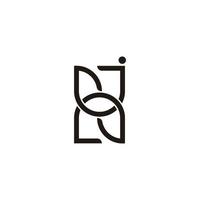 bokstaven jn länkade geometriska enkel logotyp vektor