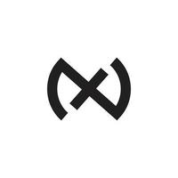 bokstaven nx enkel geometrisk logotyp vektor
