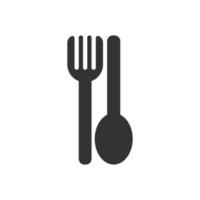 illustration av sked och gaffel ikon och logotyp. vektor