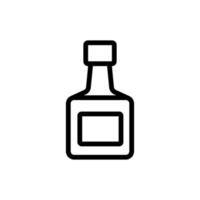 fyrkantig flaska med etikett ikon vektor kontur illustration