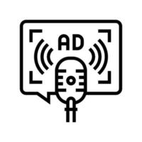 Werbung auf Radiolinie Symbol Vektor Illustration