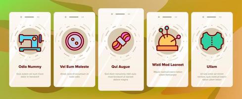 Onboarding-Symbole für Handarbeiten setzen Vektor